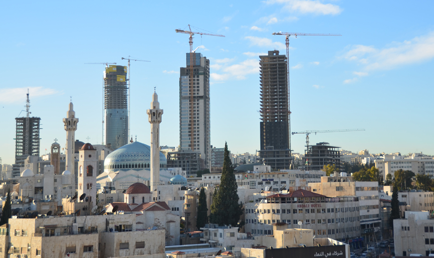 Several public and private institutions and companies are headquartered in Amman's Abdali area (Photo by Muath Freij)